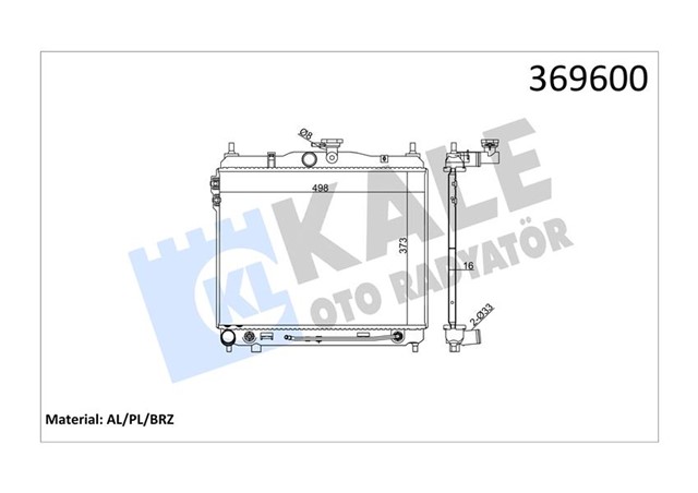 RADYATOR GETZ AL/PL/BRZ 373X498X16