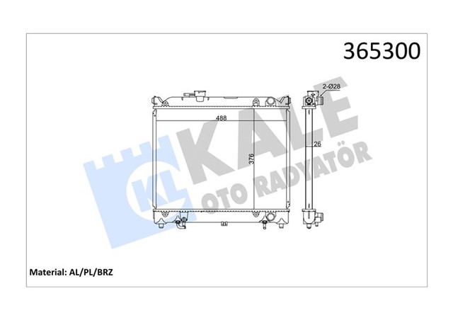 RADYATOR SUZUKI VITARA AL/PL/BRZ 376X488X26