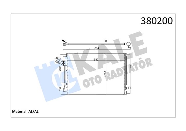 KLIMA KONDENSERI ACCENT BLUE 1.4I / KIA RIO III AL/AL 530X371X16