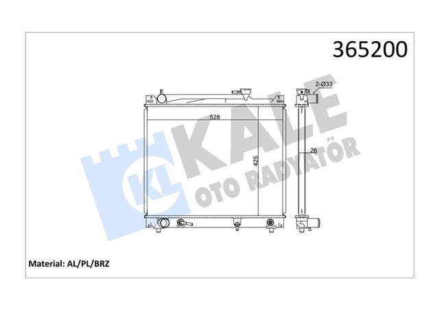RADYATOR SUZUKI GRAND VITARA I AL/PL/BRZ 425X528X26