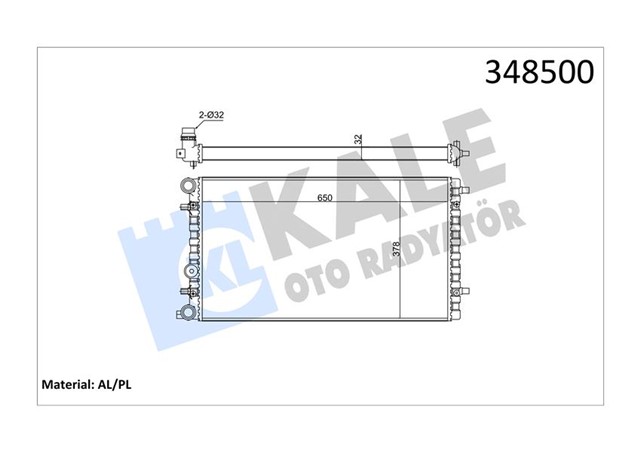 X RADYATOR NEW BEETLE 1.4 - 1.6 - 1.8 - 1.9 - 2.0 - 1.9TDI 99 - 10 648X378X34 AL - PL