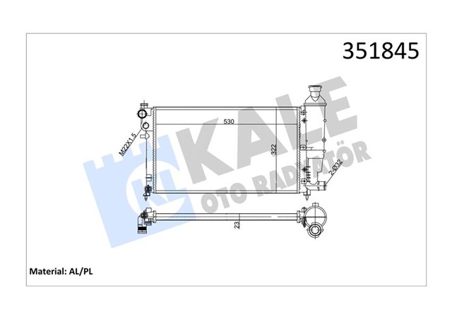 RADYATOR AL/MKNK SAXO 01 - PEUGEOT 106 II 1.1 - 1.4 - 1.6 95