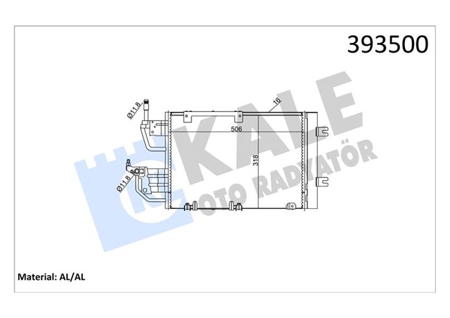 KLIMA KONDENSERI ASTRA H CDTI - ZAFIRA B CDTI AL/AL 530X320X12