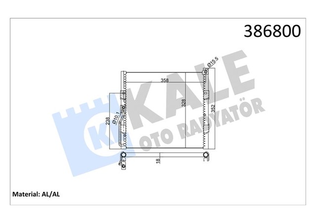 KLIMA KONDENSERI CIVIC V - VI - CRX III AL/AL 359X328X16