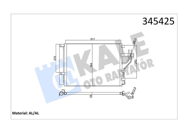 KLIMA KONDENSERI KIA SPORTAGE - IX35 10 490X381X18 OTO. - MEK. AL/AL