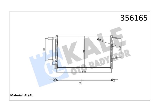 KONDENSER IVECO DAILY III - DAILY IV KONDENSER AL/BRZ 564X338X16