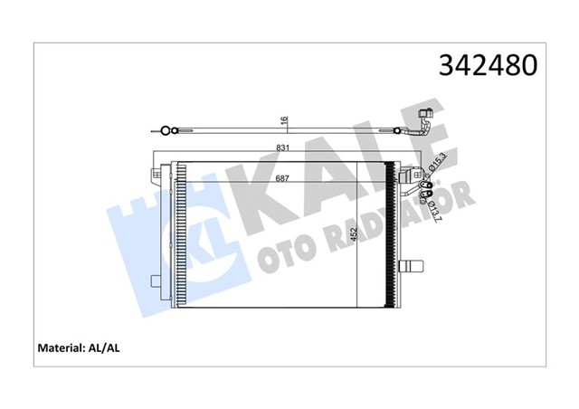 KLIMA KONDENSERI VW MULTIVAN V - TRANSPORTER T5 BOX - BUS AL - AL