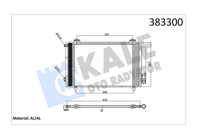 KLIMA KONDENSERI COROLLA AL/AL 630X382X16