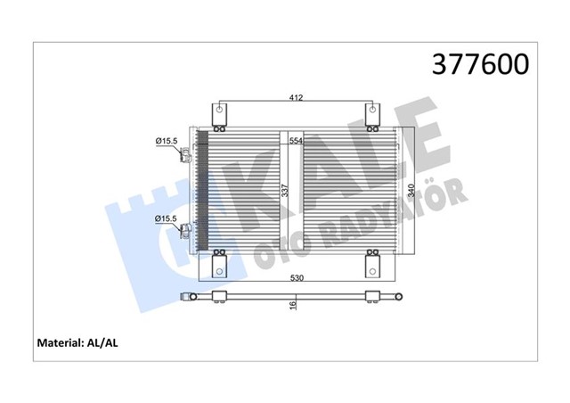 KLIMA KONDENSERI JUMPER - DUCATO - BOXER AL/AL 537X340X16