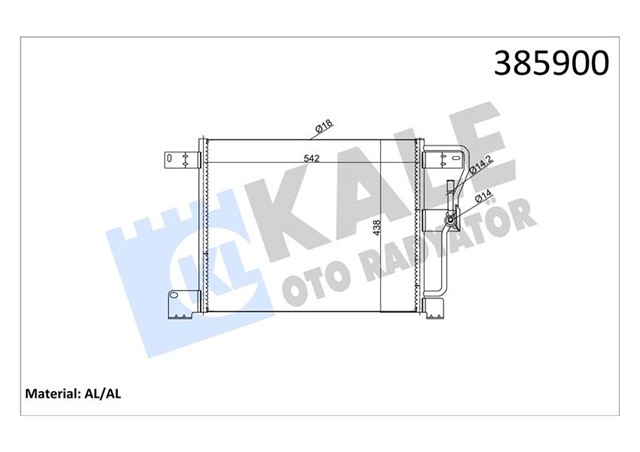 KLIMA KONDENSERI JEEP AL - AL 540X428X16