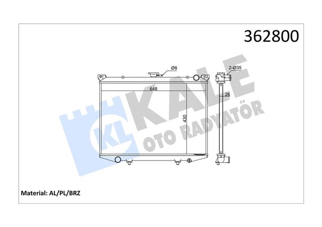RADYATOR NISSAN PICK UP D21 - TERRANO I AL/PL/BRZ 430X648X26