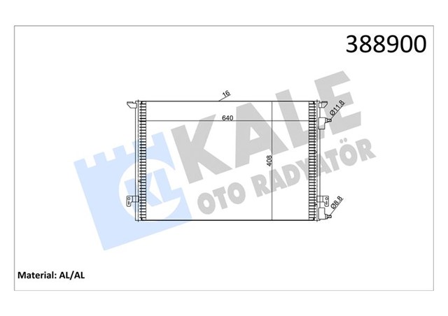 KLIMA KONDENSERI VECTRA C - SIGNUM - FIAT CROMA AL/AL 640X408X16