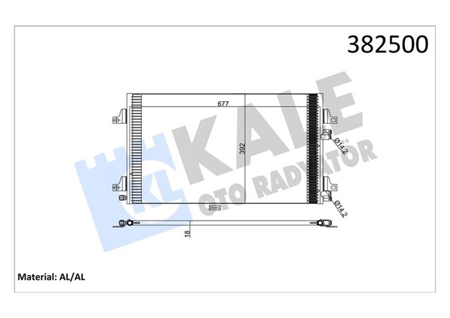 KLIMA KONDENSERI LGN II 01 1.6 16V - 1.8 16V - 2.0 16V - 1.9DCI AL/AL 700X391X16