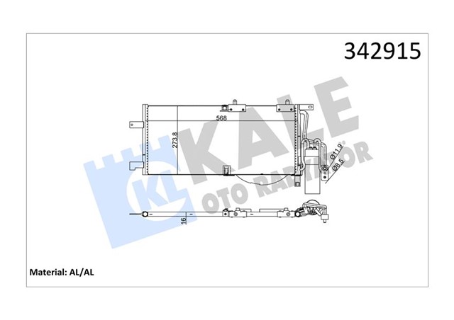 KLIMA KONDENSERI OPEL COMBO TOUR - BOX - CORSA C AL - AL