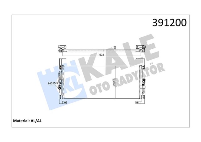 KLIMA KONDENSERI CHRYSLER NEON AL - AL 695X280X18