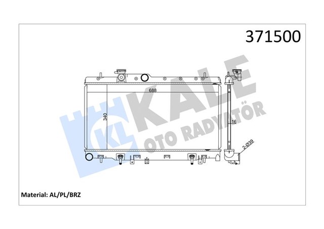 RADYATOR IMPREZA - LEGACY III - OUTBACK AL - PL - BRZ 340X688X16