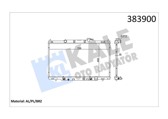 RADYATOR CRV II AL/PL/BRZ 400X728X16