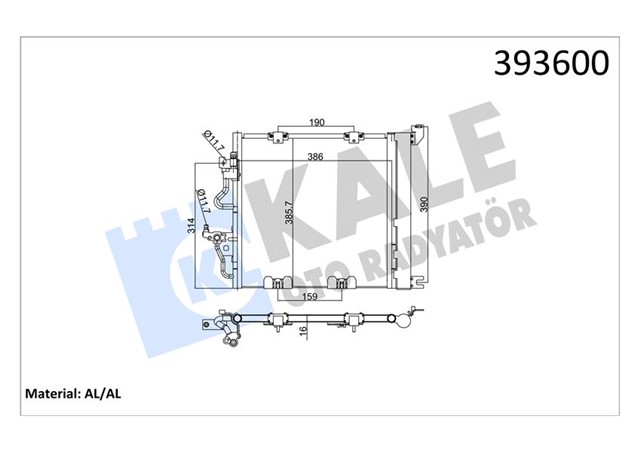 KLIMA KONDENSERI ASTRA H L48 - ZAFIRA B A05 AL/AL 405X385X18