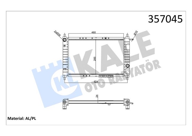 SU RADYATORU DAEWOO MATIZ 0.8 98 MT MEKANIK 460X285X24