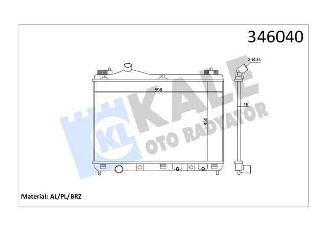 RADYATOR SUZUKI GRAND VITARA 05 450X688X26 AL/PL/BRZ