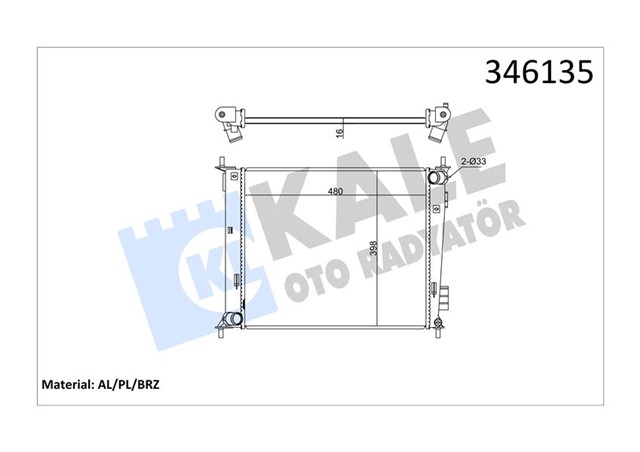 RADYATOR KIA SOUL 1.6CVVT 09 MEK 480X414 AL/PL/BRZ