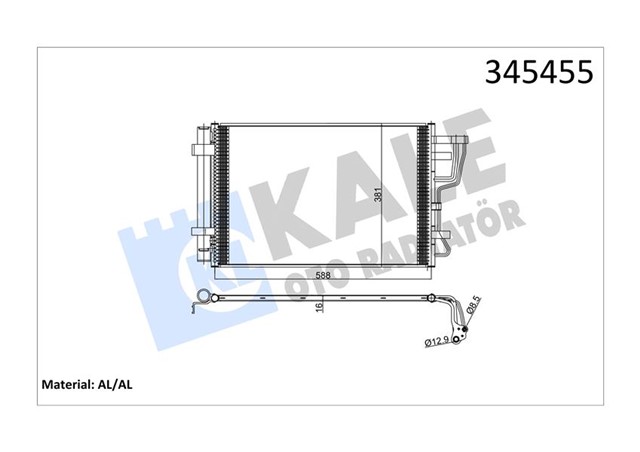 KLIMA KONDENSERI KIA CEED 1.4I - 1.6I 07 606X381X16 AL/AL