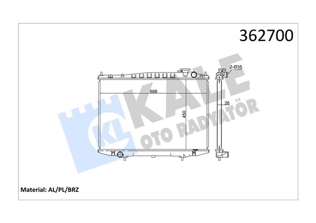 RADYATOR NISSAN PICK UP D22 AL/PL/BRZ 688X450X22