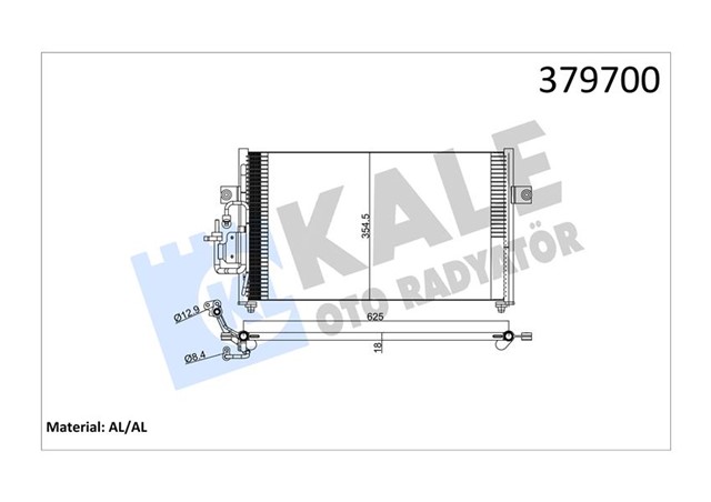 KLIMA KONDENSERI HYUNDAI COUPE - LANTRA II AL/AL 605X350X22