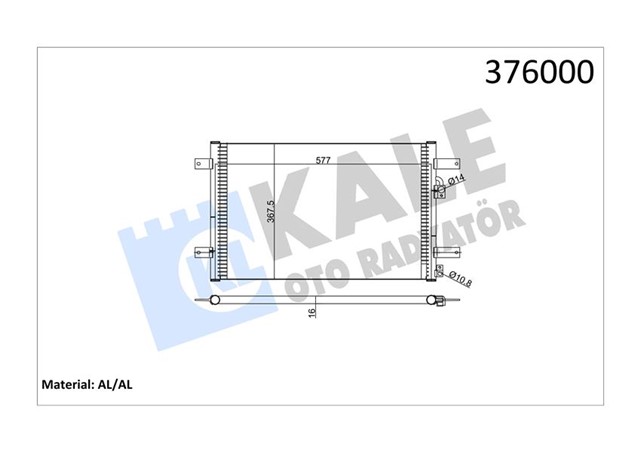 KLIMA KONDENSERI FORD GALAXY - SEAT ALHAMBRA - VW SHARAN AL/AL 572X371X20