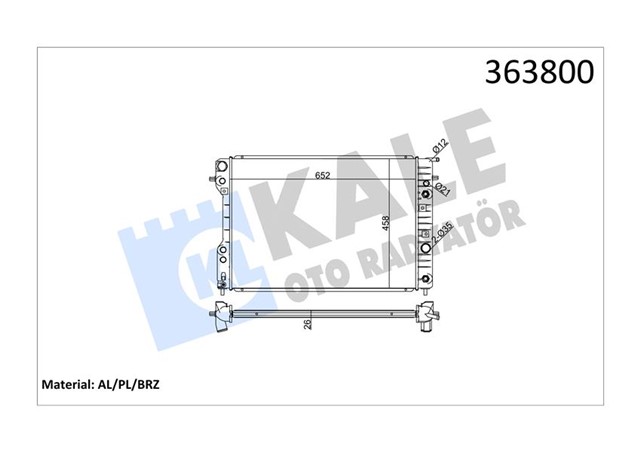 RADYATOR OMEGA B AL/PL/BRZ 652X458X26