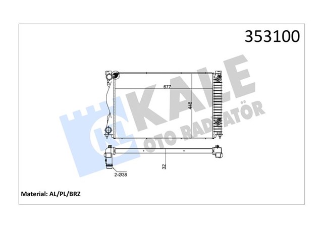 RADYATOR AUDI A6 2.0TFSI - 2.0TDI 05 - 11 OTOMATIK 677X448X32 AL - PL - BRZ