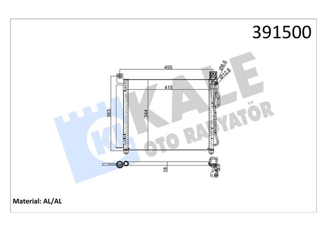 KLIMA KONDENSERI KIA PICANTO 1.0 - 1.1 - 1.1 CRDI AL/AL 437X348X18