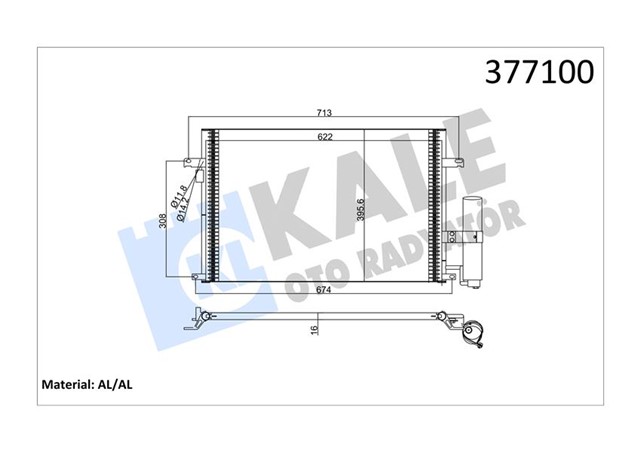 KLIMA KONDENSERI CHEVROLET/DAEWOO LACETTI - NUBIRA AL/AL 622X407X16