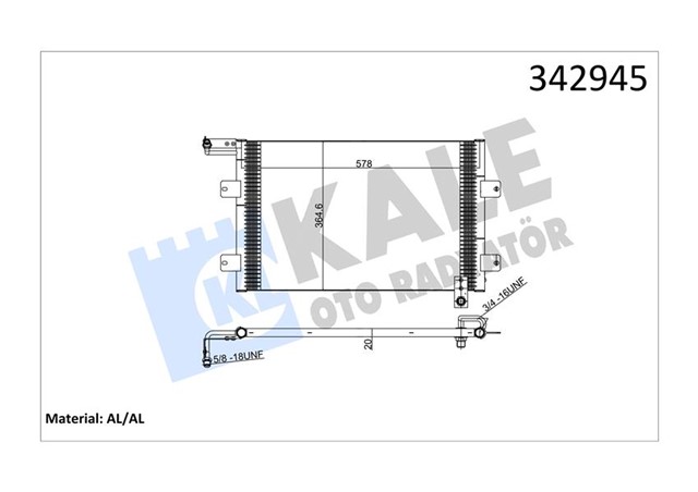 KLIMA KONDENSERI VW GOLF III - CABKIA RIO - VARIANT - VENTO AL - AL