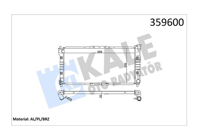 RADYATOR MAZDA 626 IV - 626 V - MX - 6 AL - PL - BRZ 688X338X26