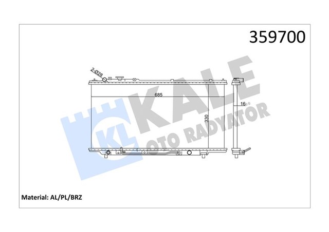 RADYATOR 323 C - V - 323 P - V - 323 S - V AL - PL - BRZ 330X688X16