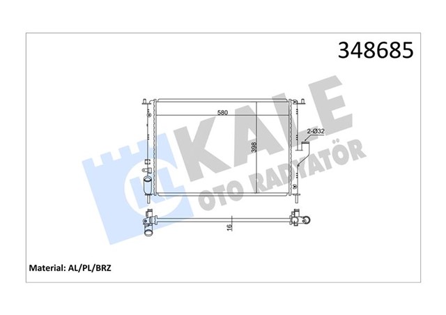 RADYATOR DUSTER - LOGAN 05 - LOGAN MCV - LOGAN EXPRESS - SANDERO 08 - LADA LARGUS MT AC