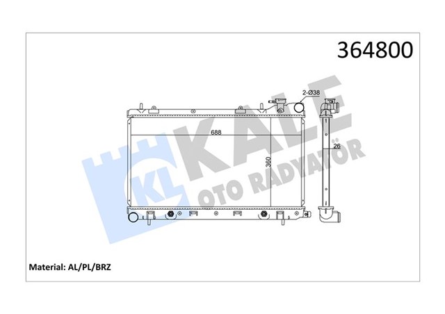 RADYATOR SUBARU FORESTER AL - PL - BRZ 360X688X26
