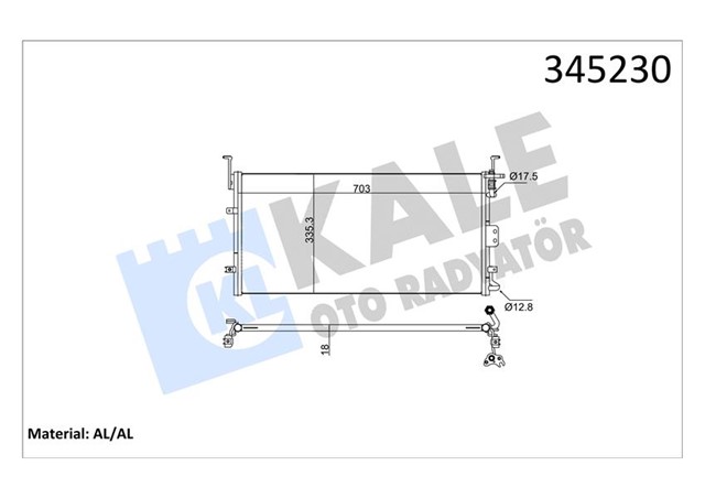 KLIMA KONDENSERI HYUNDAI SONATA 98 725X335X16 OTO. - MEK. AL/AL