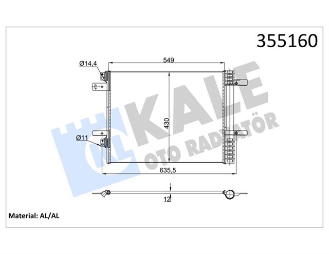 KLIMA KONDANSATORU OPEL GRANDLAND P5008 16 P3008 16 P308 14 C4 13 1.5 - 1.6 - 2.0 BLUEHDI 1.2 - 16 XHT PURETECH AL/BRZ 533X430.1X12