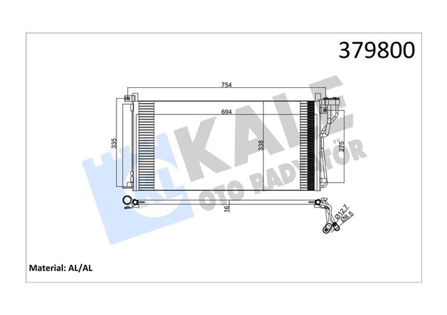 KLIMA KONDENSERI HYUNDAI SONATA V - MAGENTIS AL/AL 693X341X16