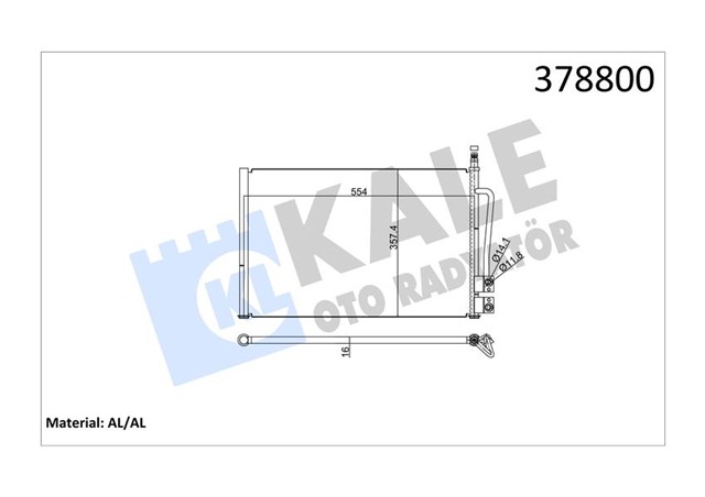 KLIMA RADYATORU KONDANSER FIESTA FUSION 1.25 1.4 1.6 1.4TDCI 02 08 MAZDA 2 125 1.4