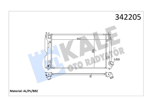 RADYATOR TOYOTA AVENSIS - TOYOTA COROLLA - VERSO AL - PL - BRZ