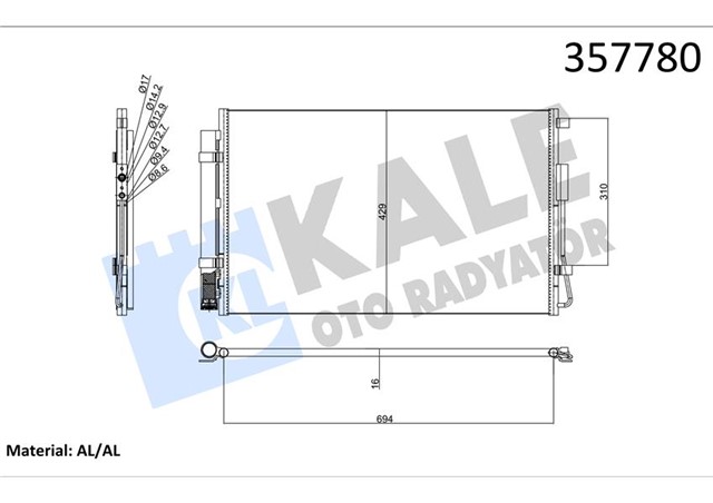 KONDENSER HYUNDAI GRAND SANTA F 3.0 GDI 14 - - SANTA F III 2.4 12 - - SANTA F III 2.4 GDI 15 - 