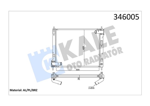 RADYATOR NISSAN JUKE 1.6 10 MEK 508X428X26 AL/PL/BRZ