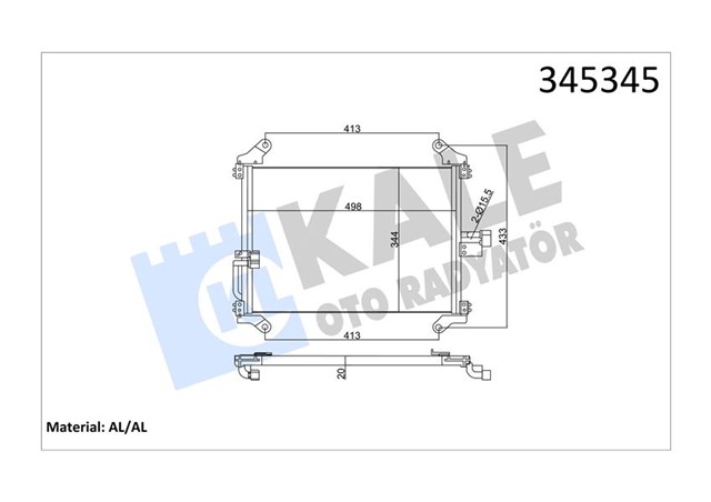 KLIMA KONDENSERI DUCATO - BOXER - JUMPER 94 - 06 506X349X22 AL/AL