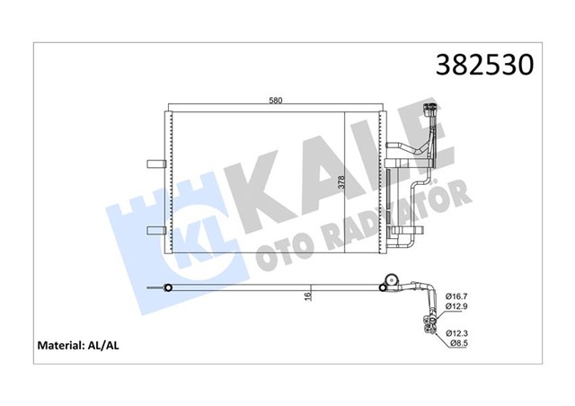 392200 KLIMA RADYATORU MAZDA 3 1.3 1.6 2.0MZR - CD 03 - 09 5 1.8 2.0 2.0CD 05 - 10 KURUTUCU ILE BRAZING AL - AL 580X378X16 BP4K61480D - BP4K61480C - BP4K61480A - BP4K61480B