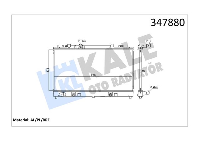 RADYATOR 6 GG. GY 1.8 2.0 2.3 02 07 MT AL/BRZ 375X738X16