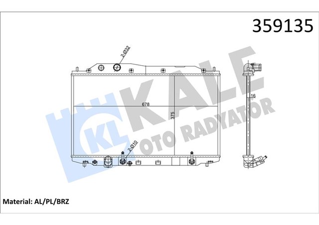 RADYATOR HONDA CIVIC VIII SEDAN 1.3 IMA 06 - AT 16MM