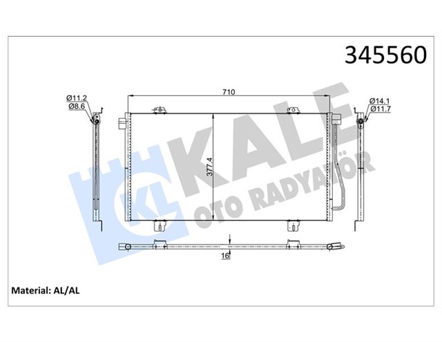 KLIMA KONDENSERI MASTER 00 730X378X16 AL/AL